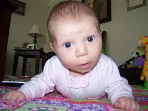 Ayla getting ready to rollover.